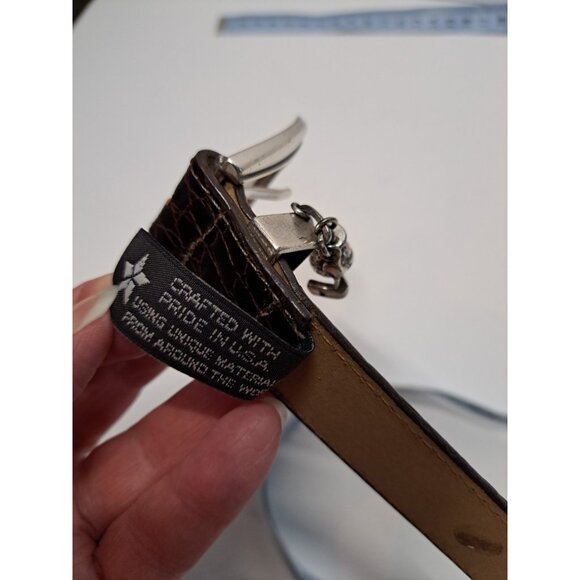 90's Brighton Brown Leather Belt Women L Golf Charms Silver-tone hardware C3008 - Picture 12 of 12